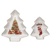 Spirit of Christmas Tree set of 2 platter