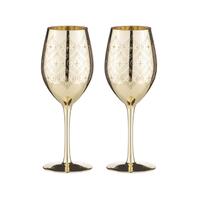Estelle Gold 2pk Wine glass