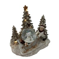 Boy and sleigh scene