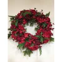 Red geranium wreath